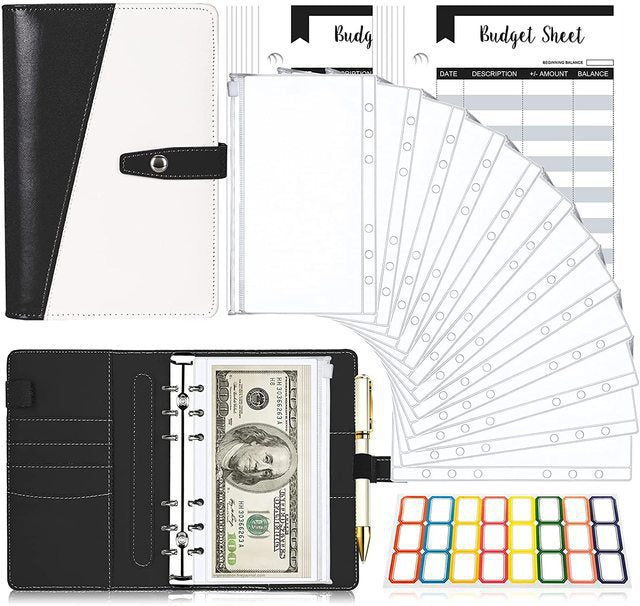 Wholesale Macaron Splicing Binder Leather PU Cash Budget Binder Notebook